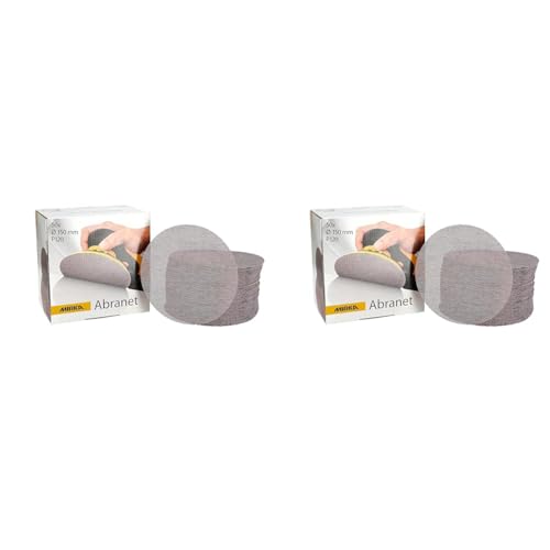50x MIRKA Haftschleifscheibe ABRANET Grip 150mm K.120 f.HO/Metall/Lack/Ku. (Packung mit 2) von MIRKA