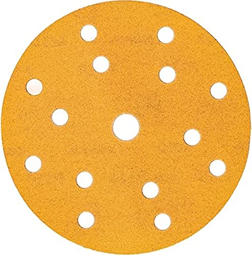 Mirka Gold Universal-Schleifpapier Ø 150mm Schleifscheiben Klett 15-Loch, Korn P400, 100 Stk/Zum Schleifen von Gips, Spachtel, Spanplatten, Holz, Lack Mirka Gold Universal-Schleifpapier Ø 150mm Schleifscheiben Klett 15-Loch, Korn P400, 100 Stk/Zum Schleifen von Gips, Spachtel, Spanplatten, Holz, Lack von MIRKA