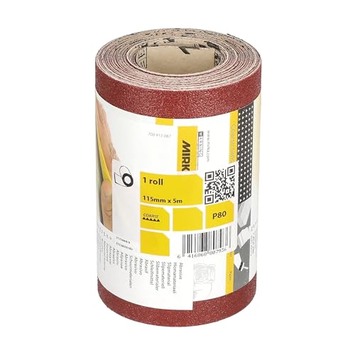 Mirka Red Schleifpapier-Rolle 115mm x 5m / Körnung P80 / 1 Rolle/zum Schleifen von Holz, Metall und Kunststoff Mirka Red Schleifpapier-Rolle 115mm x 5m / Körnung P80 / 1 Rolle/zum Schleifen von Holz, Metall und Kunststoff von MIRKA