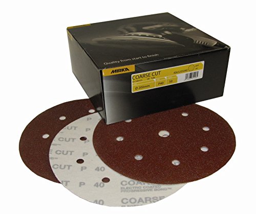 Mirka 1975348 4063205040 Grober Schnitt 200 mm Klettverschluss 8 + 1 gaten P40 von MIRKA