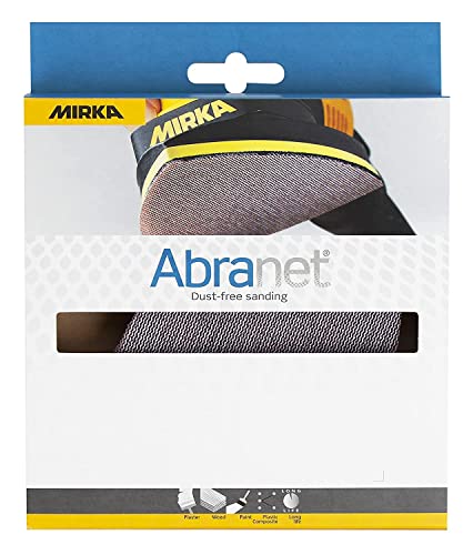 Mirka Abranet® Netz-Delta-Schleifstreifen (100 x 152 x 152 mm), Profi-Schleifgitter mit P320 Körnung und Klett, für Handschliff und Dreieckschleifer, 10er Pack von MIRKA