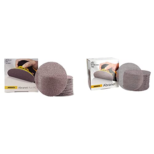Mirka Abranet Ace HD Netz Schleifscheiben Ø 125mm Klett/Korn P40 / 25 Stk & Abranet Netz-Schleifscheiben Ø 150 mm Klett/Korn P80 / 50 Stk/zum Schleifen von Holz, Spachtel, Lack, Kunststoff Mirka Abranet Ace HD Netz Schleifscheiben Ø 125mm Klett/Korn P40 / 25 Stk & Abranet Netz-Schleifscheiben Ø 150 mm Klett/Korn P80 / 50 Stk/zum Schleifen von Holz, Spachtel, Lack, Kunststoff von MIRKA
