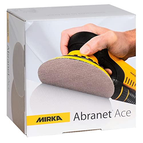 Mirka Abranet Ace Netz Schleifscheiben Ø 125mm Klett / Korn P320 / 50 Stk / Für alle 125mm Exzenterschleifer und Schleifmaschinen / Teilkeramisch / zum Schleifen von harten Oberflächen, Holz, Metall von MIRKA