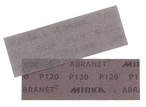 Mirka Abranet Netz Schleifstreifen 80x230mm / Klett Schleifblätter / Korn P120 / 3 Stück / AE175F0312SL / zum staubfreien Schleifen von Holz, Spachtel, Lack, Kunststoff von MIRKA