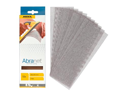 Mirka Abranet Netz Schleifstreifen 80x230mm / Klett Schleifblätter/Korn P180 / 10 Stück / AE175F1018 / zum staubfreien Schleifen von Holz, Spachtel, Lack, Kunststoff Mirka Abranet Netz Schleifstreifen 80x230mm / Klett Schleifblätter/Korn P180 / 10 Stück / AE175F1018 / zum staubfreien Schleifen von Holz, Spachtel, Lack, Kunststoff von MIRKA