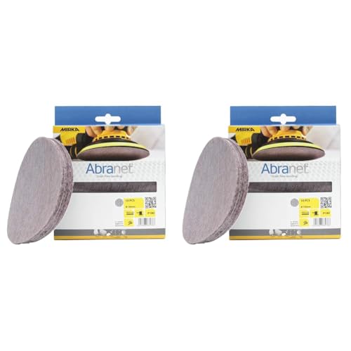 Mirka Abranet Netzschleifscheiben Ø 150mm Klett/Korn P180 / 10 Stk / AE241F1018 / Für alle 150mm Exzenterschleifer und Schleifmaschinen geeignet/zum Schleifen von Holz, Spachtel, Lack, Kunststoff von MIRKA