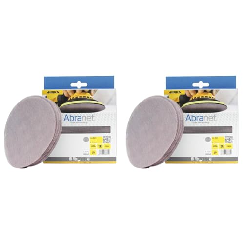 Mirka Abranet Netzschleifscheiben Ø 150mm Klett/Korn P320 / 10 Stk / AE241F1032 / Für alle 150mm Exzenterschleifer und Schleifmaschinen geeignet/zum Schleifen von Holz, Spachtel, Lack, Kunststoff von MIRKA