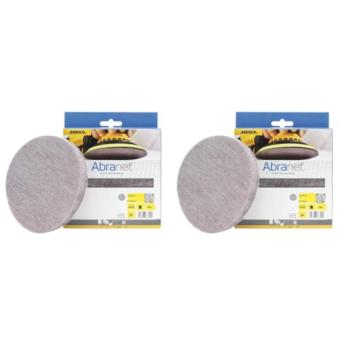 Mirka Abranet Netzschleifscheiben Ø 150mm Klett / 10 Stk/Für alle 150mm Exzenterschleifer und Schleifmaschinen geeignet/zum staubfreien Schleifen von Holz, Spachtel, Lack (Packung mit 2) von MIRKA