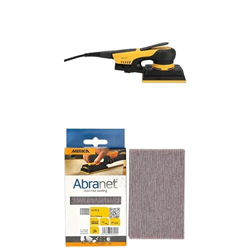 Mirka DEOS II 353 Schwingschleifer 81x133mm 300 W vibrationsarme Schleifmaschine für staubfreies Schleifen + Mirka Abranet Netz-Schleifstreifen 81x133 mm Klett, Korn P120, 10 Stk Mirka DEOS II 353 Schwingschleifer 81x133mm 300 W vibrationsarme Schleifmaschine für staubfreies Schleifen + Mirka Abranet Netz-Schleifstreifen 81x133 mm Klett, Korn P120, 10 Stk von MIRKA