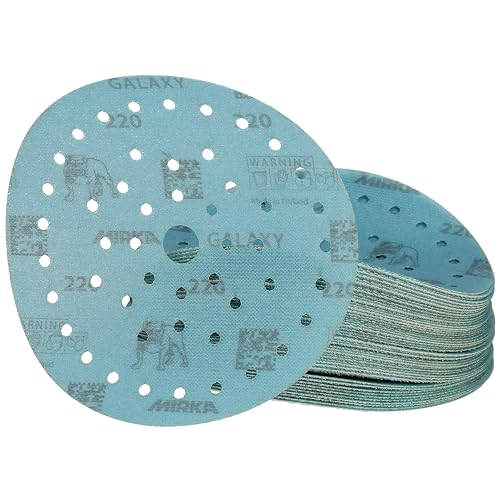 Mirka Galaxy Epoxid Schleifpapier 150mm Klett Korn 240 zum Schleifen von Epoxidharz, Holz, Epoxy, Rivertable / 50 Stk Schleifscheiben von MIRKA