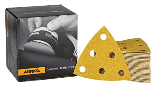 Mirka Gold Schleifdreieck Universal-Schleifpapier 93x93x93mm / 6-Loch/Korn P60, 50 Stk/Zum Schleifen von Gips, Spachtel, Spanplatten, Holz, Lack Mirka Gold Schleifdreieck Universal-Schleifpapier 93x93x93mm / 6-Loch/Korn P60, 50 Stk/Zum Schleifen von Gips, Spachtel, Spanplatten, Holz, Lack von MIRKA