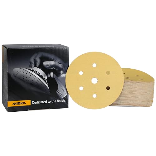 Mirka Gold Universal-Schleifpapier Ø 150mm Klett 7-Loch, Korn P180, 100 Stk/Zum Schleifen von Gips, Spachtel, Spanplatten, Holz, Lack Mirka Gold Universal-Schleifpapier Ø 150mm Klett 7-Loch, Korn P180, 100 Stk/Zum Schleifen von Gips, Spachtel, Spanplatten, Holz, Lack von MIRKA