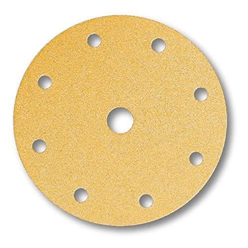 Mirka Gold Universal-Schleifpapier Ø 150mm Klett 9-Loch, Korn P100, 100 Stk/Zum Schleifen von Gips, Spachtel, Spanplatten, Holz, Lack von MIRKA