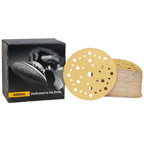 Mirka Gold Universal-Schleifpapier Ø 150mm Klett 37-Loch/Korn P150, 100 Stk/Zum Schleifen von Gips, Spachtel, Spanplatten, Holz, Lack Mirka Gold Universal-Schleifpapier Ø 150mm Klett 37-Loch/Korn P150, 100 Stk/Zum Schleifen von Gips, Spachtel, Spanplatten, Holz, Lack von MIRKA