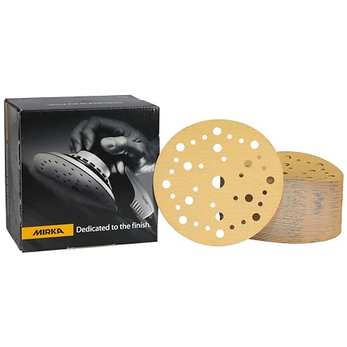 Mirka Gold Universal-Schleifpapier Ø 150mm Klett 37-Loch/Korn P180, 100 Stk/Zum Schleifen von Gips, Spachtel, Spanplatten, Holz, Lack Mirka Gold Universal-Schleifpapier Ø 150mm Klett 37-Loch/Korn P180, 100 Stk/Zum Schleifen von Gips, Spachtel, Spanplatten, Holz, Lack von MIRKA
