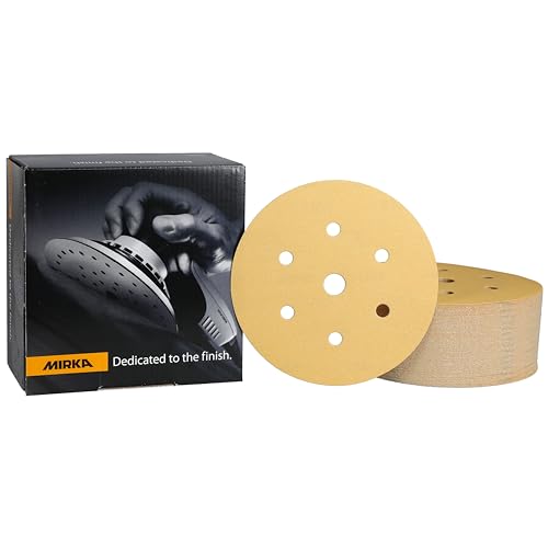 Mirka Gold Universal-Schleifpapier Ø 150mm Klett 7-Loch, Korn P240, 100 Stk/Zum Schleifen von Gips, Spachtel, Spanplatten, Holz, Lack Mirka Gold Universal-Schleifpapier Ø 150mm Klett 7-Loch, Korn P240, 100 Stk/Zum Schleifen von Gips, Spachtel, Spanplatten, Holz, Lack von MIRKA