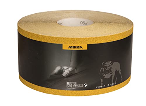 Mirka Gold Universal-Schleifpapier Schleifrolle 115mm x 50m / Korn P60 / Zum Schleifen von Gips, Spachtel, Spanplatten, Holz, Lack von MIRKA