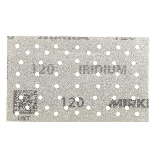 Mirka Iridium Premium-Schleifpapier 81x133mm Klett 54-Loch, Korn 120, 100 Stk / Zum Schleifen von Lack, Spachtel, Grundierung, Holz, Stahl, Mineralwerkstoffe, Kunststoff von MIRKA