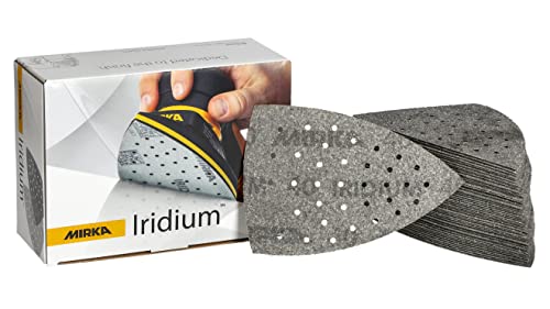 Mirka Iridium Schleifdreieck Premium-Schleifpapier 100x152x152mm 36-Loch Klett Korn 40, 50 Stk/Zum Schleifen von Lack, Spachtel, Grundierung, Holz, Stahl, Mineralwerkstoffe, Kunststoff Mirka Iridium Schleifdreieck Premium-Schleifpapier 100x152x152mm 36-Loch Klett Korn 40, 50 Stk/Zum Schleifen von Lack, Spachtel, Grundierung, Holz, Stahl, Mineralwerkstoffe, Kunststoff von MIRKA