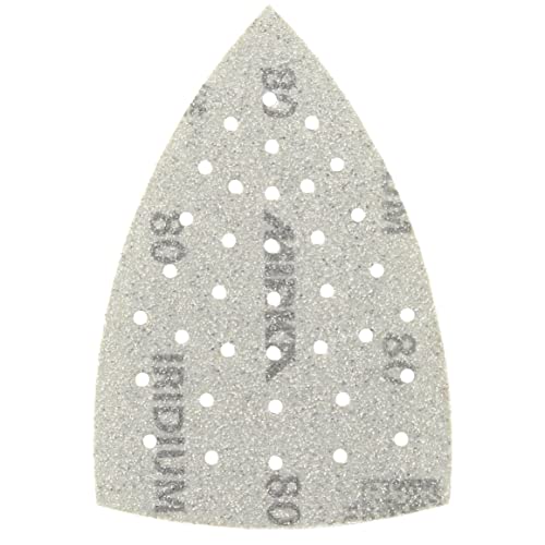 Mirka Iridium Schleifdreieck Premium-Schleifpapier 100x152x152mm 36-Loch Klett Korn 80, 50 Stk/Zum Schleifen von Lack, Spachtel, Grundierung, Holz, Stahl, Mineralwerkstoffe, Kunststoff Mirka Iridium Schleifdreieck Premium-Schleifpapier 100x152x152mm 36-Loch Klett Korn 80, 50 Stk/Zum Schleifen von Lack, Spachtel, Grundierung, Holz, Stahl, Mineralwerkstoffe, Kunststoff von MIRKA