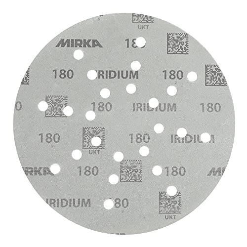 Mirka Iridium Schleifpapier Ø 225mm Klett Korn 180/25 Scheiben/Für Trockenbauschleifer Wand- und Deckenschleifer/Schleifen von Lack, Spachtel, Grundierung, Holz, Stahl, Mineralwerkstoffe Mirka Iridium Schleifpapier Ø 225mm Klett Korn 180/25 Scheiben/Für Trockenbauschleifer Wand- und Deckenschleifer/Schleifen von Lack, Spachtel, Grundierung, Holz, Stahl, Mineralwerkstoffe von MIRKA