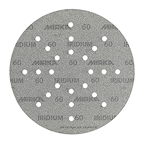 Mirka Iridium Schleifpapier Ø 225mm Klett Korn 60/25 Scheiben/Für Trockenbauschleifer Wand- und Deckenschleifer/Schleifen von Lack, Spachtel, Grundierung, Holz, Stahl, Mineralwerkstoffe Mirka Iridium Schleifpapier Ø 225mm Klett Korn 60/25 Scheiben/Für Trockenbauschleifer Wand- und Deckenschleifer/Schleifen von Lack, Spachtel, Grundierung, Holz, Stahl, Mineralwerkstoffe von MIRKA