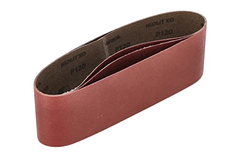 Mirka Red 3 Stück Gewebe-Schleifbänder 75x533mm / Korn P120 / hochwertiges Schleifband für Bandschleifer / Zum Schleifen von Holz und Metall von MIRKA