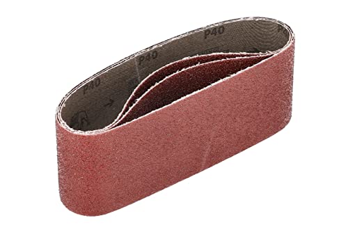 Mirka Red 3 x Gewebe-Schleifbänder 75x457mm / Korn P40 / hochwertiges Schleifband für Bandschleifer / Zum Schleifen von Holz und Metall von MIRKA