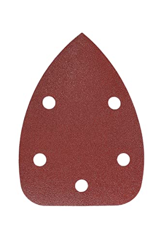 Mirka Red Deltaschleifer Schleifpapier Holz Schleifdreiecke Klett / 100x140x140mm / Klett-Haftung / 5-Loch / Korn P120 / 5 Stück / zum Schleifen von Holz, Metall und Kunststoff von MIRKA