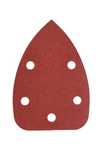 Mirka Red Deltaschleifer Schleifpapier Holz Schleifdreiecke Klett / 100x140x140mm / Klett-Haftung / 5-Loch / Korn P180 / 5 Stück / zum Schleifen von Holz, Metall und Kunststoff von MIRKA