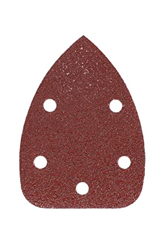 Mirka Red Deltaschleifer Schleifpapier Holz Schleifdreiecke Klett / 100x140x140mm / Klett-Haftung / 5-Loch / Korn P40 / 5 Stück / zum Schleifen von Holz, Metall und Kunststoff von MIRKA