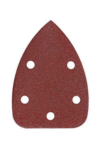 Mirka Red Deltaschleifer Schleifpapier Holz Schleifdreiecke Klett / 100x140x140mm / Klett-Haftung / 5-Loch / Korn P60 / 5 Stück / zum Schleifen von Holz, Metall und Kunststoff von MIRKA