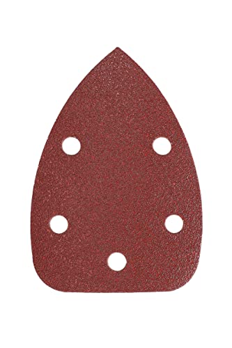 Mirka Red Deltaschleifer Schleifpapier Holz Schleifdreiecke Klett / 100x140x140mm / Klett-Haftung / 5-Loch/Korn P80 / 5 Stück/zum Schleifen von Holz, Metall und Kunststoff von MIRKA