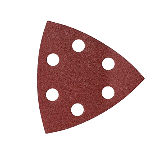 Mirka Red Deltaschleifer Schleifpapier Holz Schleifdreiecke Klett / 93x93x93 mm / Klett-Haftung / 6-Loch / Korn P120 / 5 Stück / zum Schleifen von Holz, Metall und Kunststoff von MIRKA