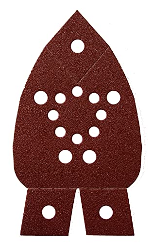 Mirka Red Deltaschleifer Schleifpapier Holz Schleifdreiecke Klett / 95x135x135 mm / Klett-Haftung / 13-Loch / Korn P120 / 5 Stück / zum Schleifen von Holz, Metall und Kunststoff von MIRKA