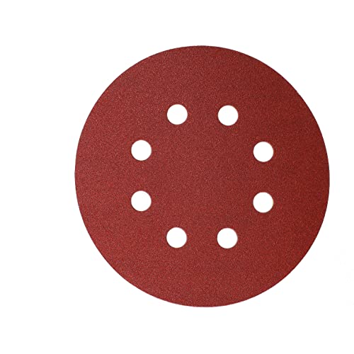 Mirka Red Schleifpapier Schleifscheiben Ø 125 mm / Klett-Haftung /8-Loch /Korn P180 /5 Stück / zum Schleifen von Holz, Metall und Kunststoff von MIRKA