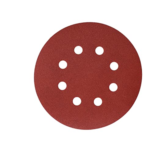 Mirka Red Schleifpapier Schleifscheiben Ø 125 mm / Klett-Haftung /8-Loch /Korn P240 /5 Stück / zum Schleifen von Holz, Metall und Kunststoff von MIRKA
