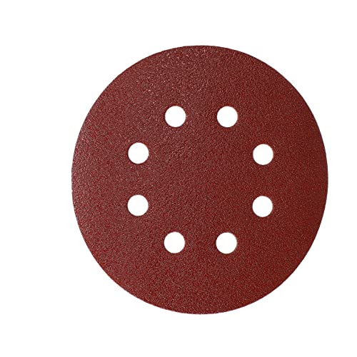 Mirka Red Schleifpapier Schleifscheiben Ø 125 mm/Klett-Haftung /8-Loch/Korn P80 /5 Stück/zum Schleifen von Holz, Metall und Kunststoff von MIRKA