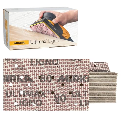 Mirka Ultimax Ligno 81x133mm Schleifstreifen Korntyp P80, Grip Klett, Multifitsystem, Holzschliff, 50 Stück pro Packung von MIRKA
