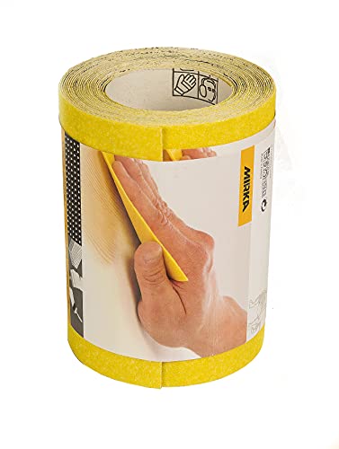 Mirka Yellow Schleifpapier Schleifrolle / 115mm x 5m / P100 /Schleifen von Hartholz, Weichholz, Farbe, Spachtel, Kunststoff / 1 Rolle Mirka Yellow Schleifpapier Schleifrolle / 115mm x 5m / P100 /Schleifen von Hartholz, Weichholz, Farbe, Spachtel, Kunststoff / 1 Rolle von MIRKA