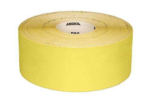 Mirka Yellow Schleifpapier Schleifrolle / 150mm x 50m / P60 / Schleifen von Hartholz, Weichholz, Farbe, Spachtel, Kunststoff / 1 Rolle von MIRKA