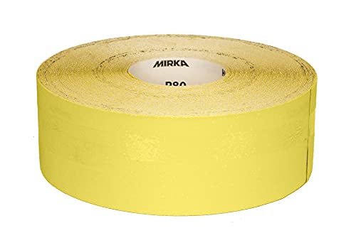 Mirka Yellow Schleifpapier Schleifrolle / 93mm x 50m / P120 / Schleifen von Hartholz, Weichholz, Farbe, Spachtel, Kunststoff / 1 Rolle von MIRKA