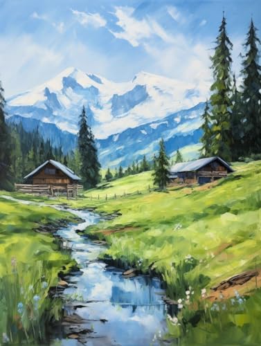 Kreuzstich Stickpackungen Vorgedruckt Set, Landschaft unter den schneebedeckten Bergen, H, 30*40CM Stickvorlagen Stickbilder Zum Sticken Starter Set FüR Erwachsene Kinder AnfäNger, 11CT Cross Stitch Kreuzstich Stickpackungen Vorgedruckt Set, Landschaft unter den schneebedeckten Bergen, H, 30*40CM Stickvorlagen Stickbilder Zum Sticken Starter Set FüR Erwachsene Kinder AnfäNger, 11CT Cross Stitch von MIRONS