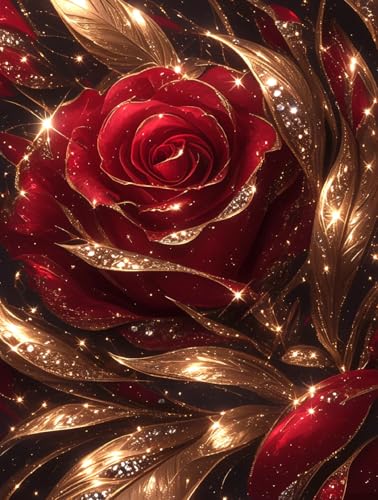 MIRONS 5D DIY Diamond Painting, Rote Rosenblüte Diamant Painting Bilder Stickerei Strass Kreuzstich Bilder 40x50cm MIRONS 5D DIY Diamond Painting, Rote Rosenblüte Diamant Painting Bilder Stickerei Strass Kreuzstich Bilder 40x50cm von MIRONS