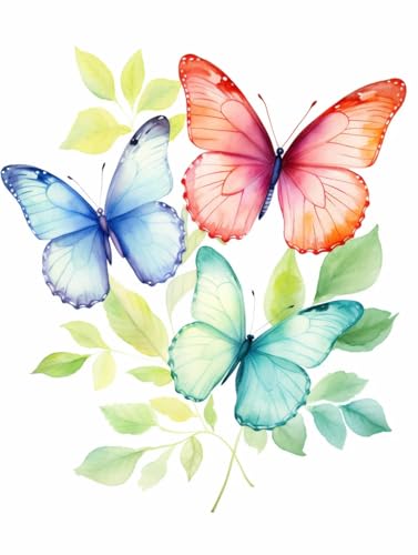 MIRONS 5D Diamant Painting Kit, Aquarell Schmetterling Diamond Painting Bilder, DIY Diamant Malerei für Room Wall Décor 40x50cm MIRONS 5D Diamant Painting Kit, Aquarell Schmetterling Diamond Painting Bilder, DIY Diamant Malerei für Room Wall Décor 40x50cm von MIRONS