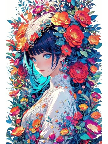 MIRONS DIY 5d Diamant Painting Bilder, Mädchen und Blumen,A,50 * 70cm Full Drill Diamant Malerei für Erwachsene und Kinder,Diamond Painting Dekoration für Home Wall MIRONS DIY 5d Diamant Painting Bilder, Mädchen und Blumen,A,50 * 70cm Full Drill Diamant Malerei für Erwachsene und Kinder,Diamond Painting Dekoration für Home Wall von MIRONS