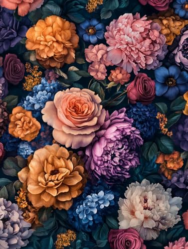 MIRONS DIY Diamond Painting Set, Bunte Blumen Diamant Painting Bilder 5D Diamant Malerei Set Cross Stickerei Malerei Kits für Heimdekor 40x50cm MIRONS DIY Diamond Painting Set, Bunte Blumen Diamant Painting Bilder 5D Diamant Malerei Set Cross Stickerei Malerei Kits für Heimdekor 40x50cm von MIRONS