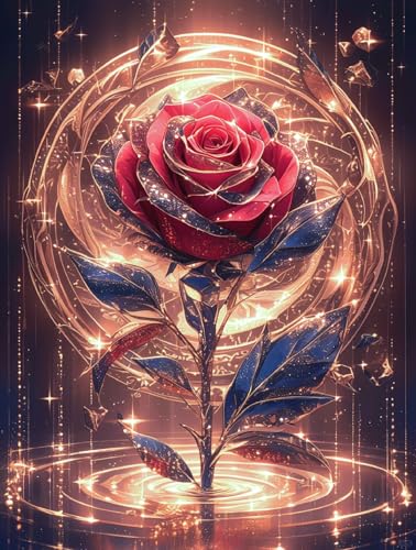 MIRONS Diamond Painting, Rote Rosenblüte DIY 5D Full Drill Diamant Painting Bilder, Diamanten Malerei Handwerkskunst für die Wanddekoration zu Hause 40x50cm MIRONS Diamond Painting, Rote Rosenblüte DIY 5D Full Drill Diamant Painting Bilder, Diamanten Malerei Handwerkskunst für die Wanddekoration zu Hause 40x50cm von MIRONS