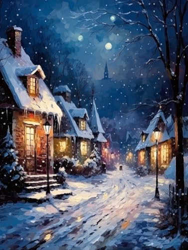MIRONS Diamond Painting Kit, Schneelandschaft in einer Kleinstadt 5D Diamant Painting Bilder, DIY Diamant Malerei Set für Wanddekoration 40x50cm MIRONS Diamond Painting Kit, Schneelandschaft in einer Kleinstadt 5D Diamant Painting Bilder, DIY Diamant Malerei Set für Wanddekoration 40x50cm von MIRONS