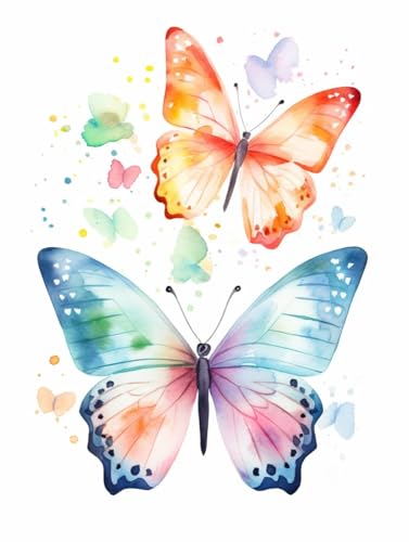 MIRONS Diamond Painting Kits, Aquarell Schmetterling DIY 5D Diamant Kunst Full Diamonds Bastel Leinwand Strass Stickerei Kunsthandwerk 40x50cm MIRONS Diamond Painting Kits, Aquarell Schmetterling DIY 5D Diamant Kunst Full Diamonds Bastel Leinwand Strass Stickerei Kunsthandwerk 40x50cm von MIRONS